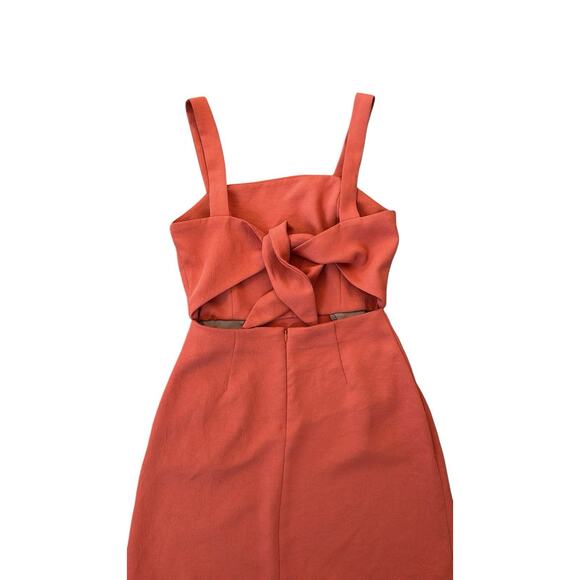 Aritzia Wilfred Ecoulement Tie Cut Out Peep Back Mini Dress Orange Womens Size 2 - Picture 8 of 11
